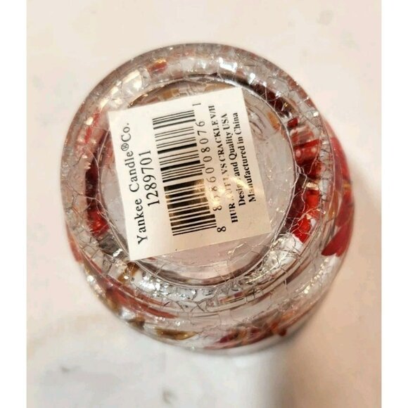 Yankee Candle Autumn Crackle Votive Tea Light Holder Colorful 3.5" Tall by 4" - Picture 7 of 11